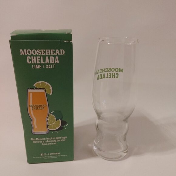 MOOSEHEAD Lager Chelada Glass BNIP Lime & Salt UNIQUE SHAPE Beer Glass Mexican - Picture 4 of 6